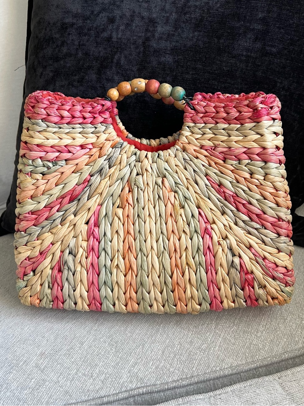 Vintage Capelli rainbow straw bag